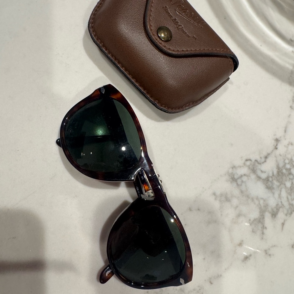 Persol Tortoise Sunglasses with Brown Case
